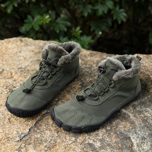 draussenfeet winter barfussschuhe schneestiefel 31455 armeegrun