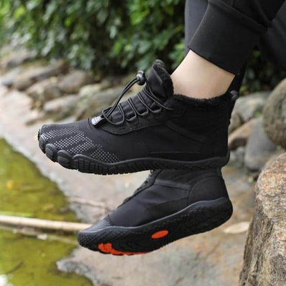 Damen Winter-Outdoor-Samt-Wanderschuhe, Fünf-Finger-Baumwollschuhe, Sport-Fahrradschuhe, warm und verdickt, rutschfest, wasserdicht, Wanderschuhe