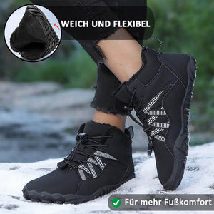 Herren-Fünffinger-Outdoor-Sport-Baumwollschuhe, Unisex, samtwarme Schneestiefel, verschleißfeste Anti-Ski-Bodenstiefel, verdickte Winterschuhe