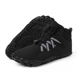 Herren-Fünffinger-Outdoor-Sport-Baumwollschuhe, Unisex, samtwarme Schneestiefel, verschleißfeste Anti-Ski-Bodenstiefel, verdickte Winterschuhe