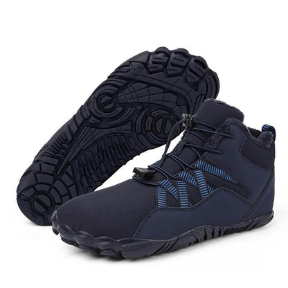 Damen-Fünffinger-Outdoor-Sport-Baumwollschuhe, Unisex, samtwarme Schneestiefel, verschleißfeste Anti-Ski-Bodenstiefel, verdickte Winterschuhe