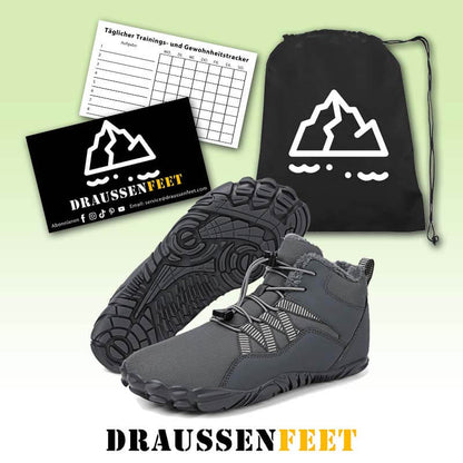 Damen-Fünffinger-Outdoor-Sport-Baumwollschuhe, Unisex, samtwarme Schneestiefel, verschleißfeste Anti-Ski-Bodenstiefel, verdickte Winterschuhe