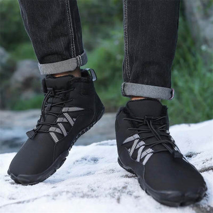 Damen-Fünffinger-Outdoor-Sport-Baumwollschuhe, Unisex, samtwarme Schneestiefel, verschleißfeste Anti-Ski-Bodenstiefel, verdickte Winterschuhe