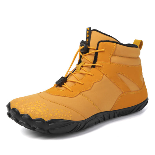 draussenfeet winter barfussschuhe schneestiefel 31462 gelb