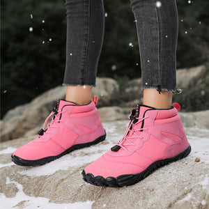 draussenfeet winter barfussschuhe schneestiefel 31462 rosa