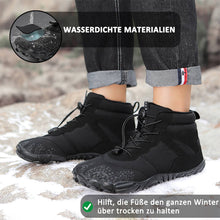 Cargar imagen en el visor de la galería, Zapatos descalzos para hombres de invierno para mujeres impermeables zapatos de trail para el sendero calientes raquetas de nieve alimentadas con neta al aire libre Bedera de invierno (unisex)
