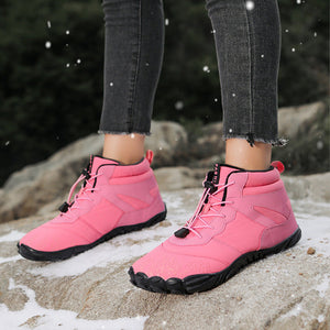 draussenfeet winter barfussschuhe schneestiefel 31463 rosa