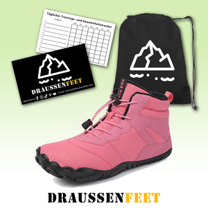 draussenfeet winter barfussschuhe schneestiefel 31463 rosa