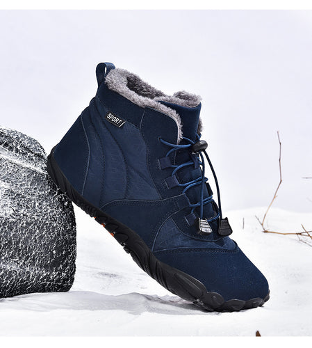 draussenfeet winter barfussschuhe schneestiefel 31464 blau