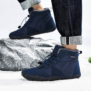 Herren Outdoor High-Top Baumwollschuhe, Unisex Barfußschuhe Arbeitsschuhe, Schneestiefel, warm, plus samtverdickte Mittelrohr-Wander-Winterschuhe