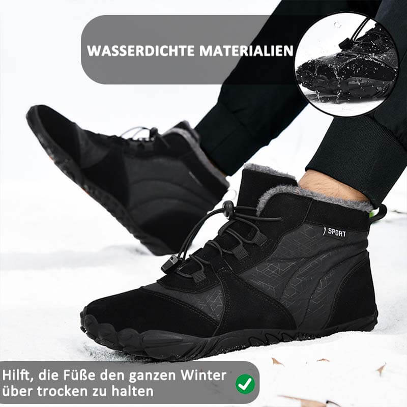 Herren Outdoor High-Top Baumwollschuhe, Unisex Barfußschuhe Arbeitsschuhe, Schneestiefel, warm, plus samtverdickte Mittelrohr-Wander-Winterschuhe