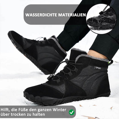 Herren Outdoor High-Top Baumwollschuhe, Unisex Barfußschuhe Arbeitsschuhe, Schneestiefel, warm, plus samtverdickte Mittelrohr-Wander-Winterschuhe