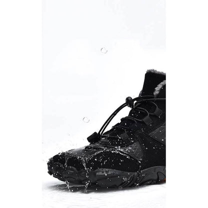 Herren Outdoor High-Top Baumwollschuhe, Unisex Barfußschuhe Arbeitsschuhe, Schneestiefel, warm, plus samtverdickte Mittelrohr-Wander-Winterschuhe