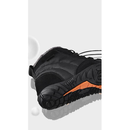 Herren Outdoor High-Top Baumwollschuhe, Unisex Barfußschuhe Arbeitsschuhe, Schneestiefel, warm, plus samtverdickte Mittelrohr-Wander-Winterschuhe