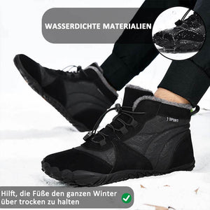 Herren Outdoor High-Top Baumwollschuhe, Unisex Barfußschuhe Arbeitsschuhe, Schneestiefel, warm, plus samtverdickte Mittelrohr-Wander-Winterschuhe