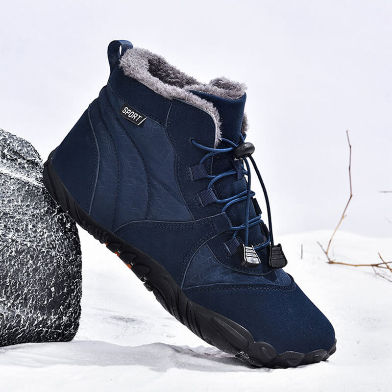 Damen Outdoor High-Top Baumwollschuhe, Unisex Barfußschuhe Arbeitsschuhe, Schneestiefel, warm, plus samtverdickte Mittelrohr-Wander-Winterschuhe