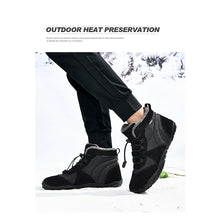 Lade das Bild in den Galerie-Viewer, Damen Outdoor High-Top Baumwollschuhe, Unisex Barfußschuhe Arbeitsschuhe, Schneestiefel, warm, plus samtverdickte Mittelrohr-Wander-Winterschuhe

