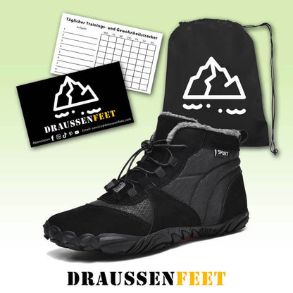 Damen Outdoor High-Top Baumwollschuhe, Unisex Barfußschuhe Arbeitsschuhe, Schneestiefel, warm, plus samtverdickte Mittelrohr-Wander-Winterschuhe