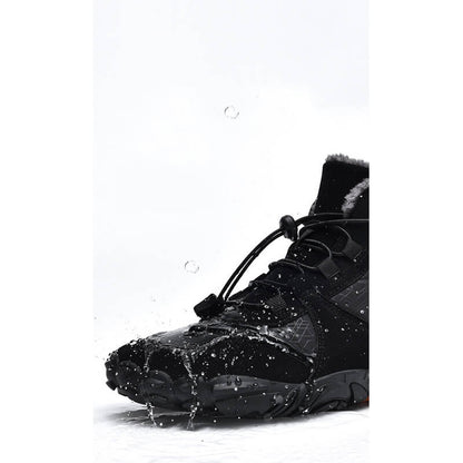 Damen Outdoor High-Top Baumwollschuhe, Unisex Barfußschuhe Arbeitsschuhe, Schneestiefel, warm, plus samtverdickte Mittelrohr-Wander-Winterschuhe