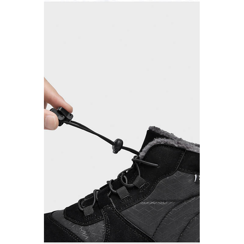 Damen Outdoor High-Top Baumwollschuhe, Unisex Barfußschuhe Arbeitsschuhe, Schneestiefel, warm, plus samtverdickte Mittelrohr-Wander-Winterschuhe