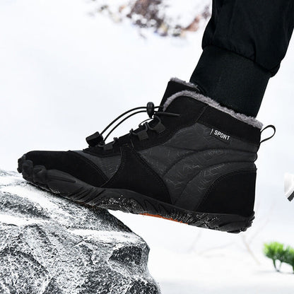 Damen Outdoor High-Top Baumwollschuhe, Unisex Barfußschuhe Arbeitsschuhe, Schneestiefel, warm, plus samtverdickte Mittelrohr-Wander-Winterschuhe