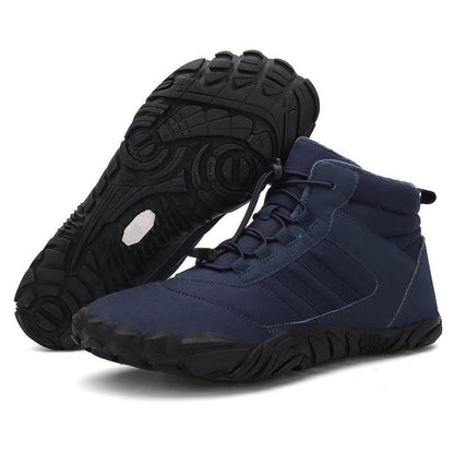 Herren Barfußschuhe Winter Wasserdicht Trailrunning Schuhe Warm Gefüttert Winterschuhe Unisex Outdoor Schneestiefel Rutschfeste Winterstiefel