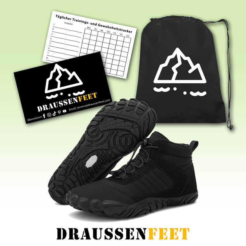 Herren Barfußschuhe Winter Wasserdicht Trailrunning Schuhe Warm Gefüttert Winterschuhe Unisex Outdoor Schneestiefel Rutschfeste Winterstiefel