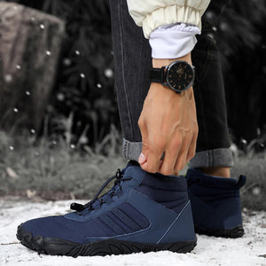 Damen Barfußschuhe Winter Wasserdicht Trailrunning Schuhe Warm Gefüttert Winterschuhe Unisex Outdoor Schneestiefel Rutschfeste Winterstiefel