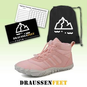 Damen Barfußschuhe Winter Wasserdicht Trailrunning Schuhe Warm Gefüttert Winterschuhe Unisex Outdoor Schneestiefel Rutschfeste Winterstiefel