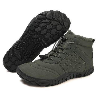 Warme Mittelhohe Verschleißfeste Wanderstiefel Rutschfester & Wasserdichter Barfußschuh für den Winter (Unisex)