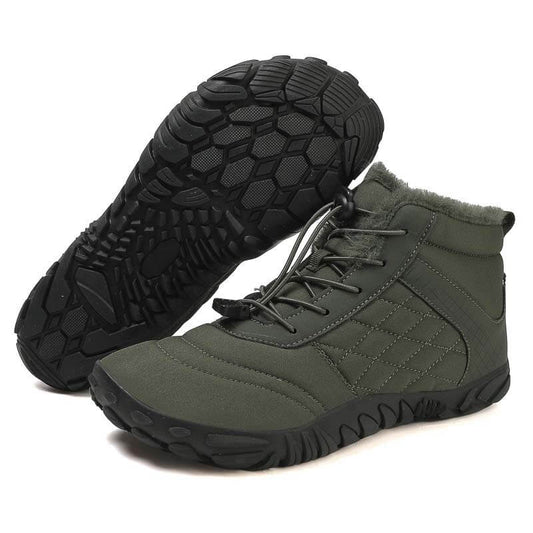 Warme Mittelhohe Verschleißfeste Wanderstiefel Rutschfester & Wasserdichter Barfußschuh für den Winter (Unisex)