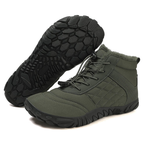 draussenfeet winter barfussschuhe schneestiefel 31490 armeegrun