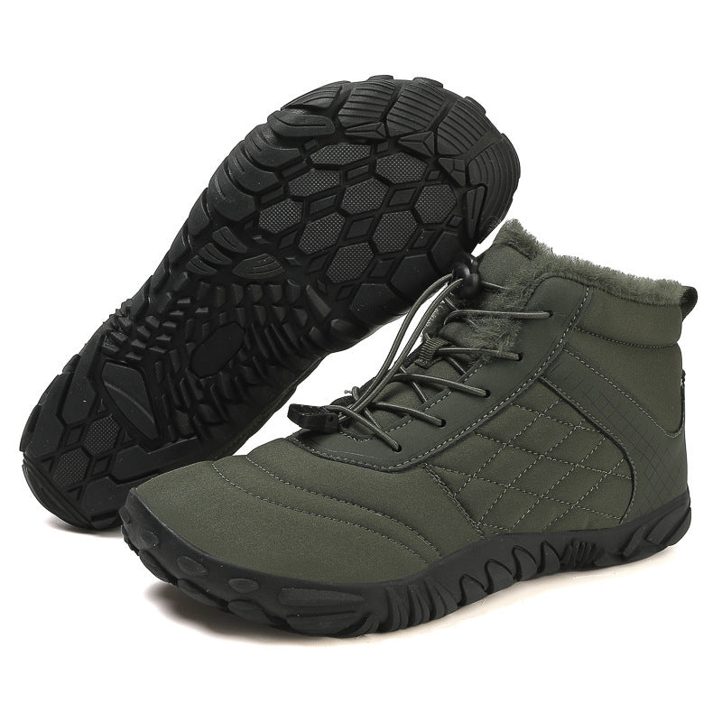draussenfeet winter barfussschuhe schneestiefel 31490 armeegrun