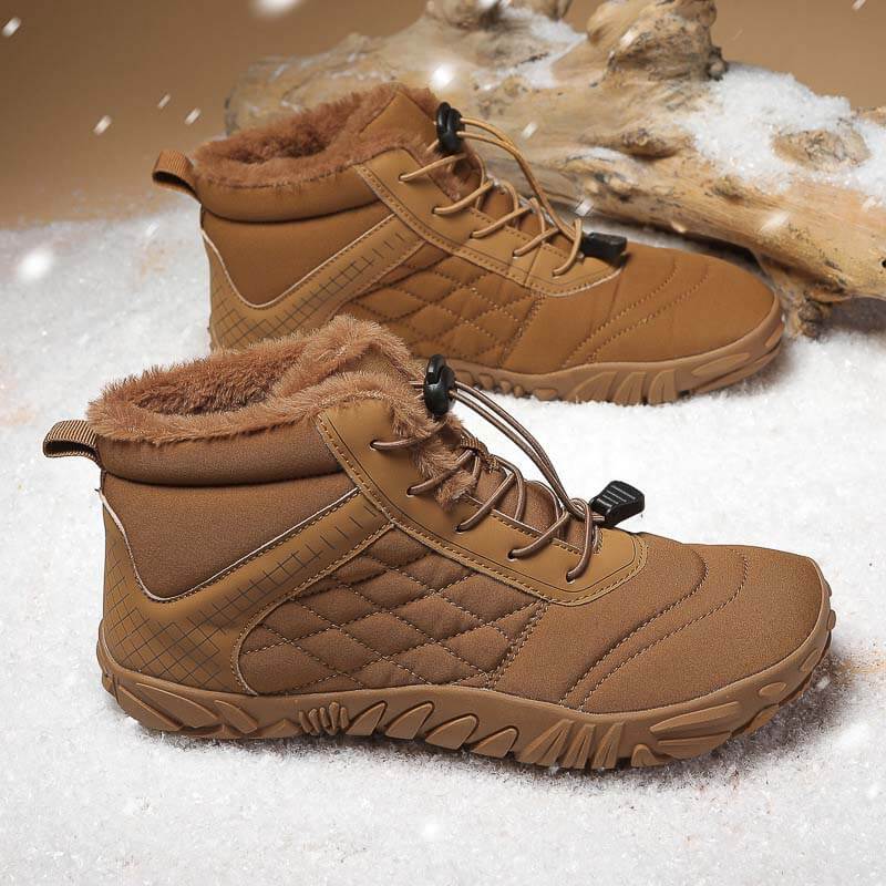 Warme Mittelhohe Verschleißfeste Wanderstiefel Rutschfester & Wasserdichter Barfußschuh für den Winter (Unisex)