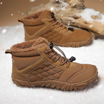 Warme Mittelhohe Verschleißfeste Wanderstiefel Rutschfester & Wasserdichter Barfußschuh für den Winter (Unisex)