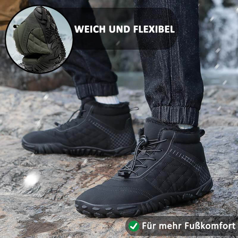 Warme Mittelhohe Verschleißfeste Wanderstiefel Rutschfester & Wasserdichter Barfußschuh für den Winter (Unisex)