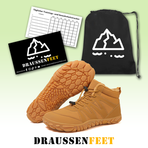 draussenfeet winter barfussschuhe schneestiefel 31492 gelb