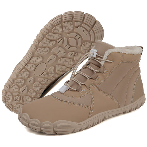 draussenfeet winter barfussschuhe schneestiefel 31495 khaki