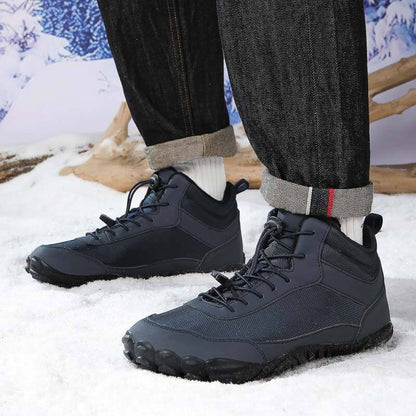 Herbst & Winter Warm Schneestiefel Atmungsaktiv Hohe Freizeitschuhe Rutschfester Barfußschuh für den Winter (Unisex)