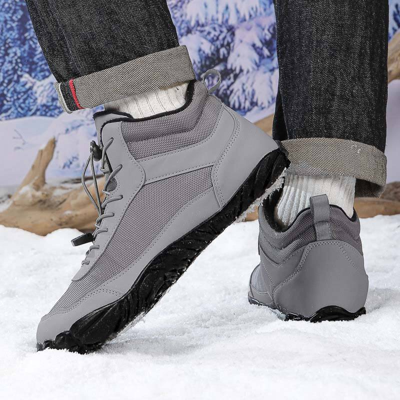 Herbst & Winter Warm Schneestiefel Atmungsaktiv Hohe Freizeitschuhe Rutschfester Barfußschuh für den Winter (Unisex)