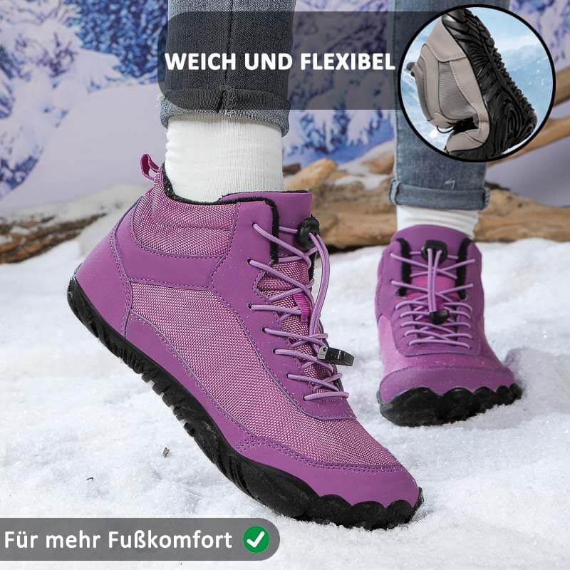 Herbst & Winter Warm Schneestiefel Atmungsaktiv Hohe Freizeitschuhe Rutschfester Barfußschuh für den Winter (Unisex)