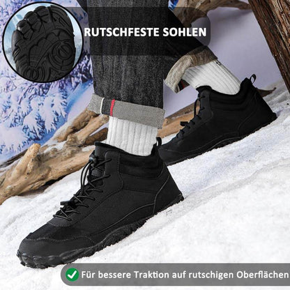 Herbst & Winter Warm Schneestiefel Atmungsaktiv Hohe Freizeitschuhe Rutschfester Barfußschuh für den Winter (Unisex)