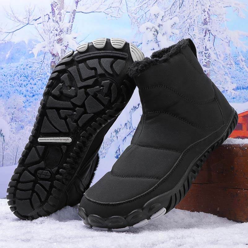 Schneestiefel Warm Außenbereich Lässige Wanderschuhe Verschleißfest Rutschfester & Wasserdichter Barfußschuh für den Winter (Unisex)