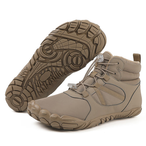 draussenfeet winter barfussschuhe schneestiefel 31498 kamel