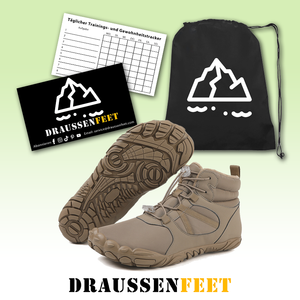 draussenfeet winter barfussschuhe schneestiefel 31498 kamel
