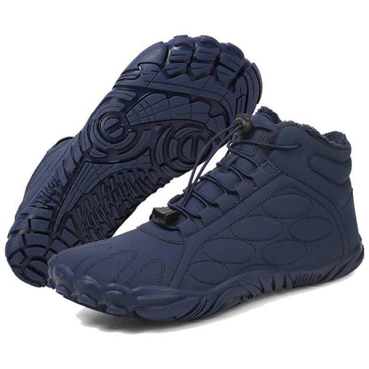 Warme Verschleißfeste Winterstiefel Außenbereich Mittellange Bergsteigerstiefel Rutschfester & Wasserdichter Barfußschuh für den Winter (Unisex)