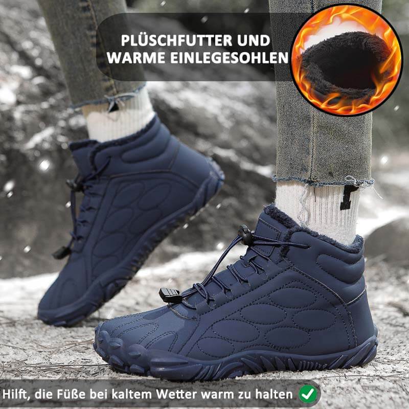 Warme Verschleißfeste Winterstiefel Außenbereich Mittellange Bergsteigerstiefel Rutschfester & Wasserdichter Barfußschuh für den Winter (Unisex)