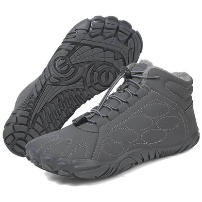 Warme Verschleißfeste Winterstiefel Außenbereich Mittellange Bergsteigerstiefel Rutschfester & Wasserdichter Barfußschuh für den Winter (Unisex)