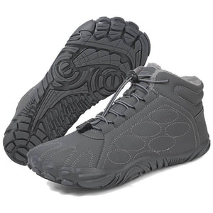Warme Verschleißfeste Winterstiefel Außenbereich Mittellange Bergsteigerstiefel Rutschfester & Wasserdichter Barfußschuh für den Winter (Unisex)