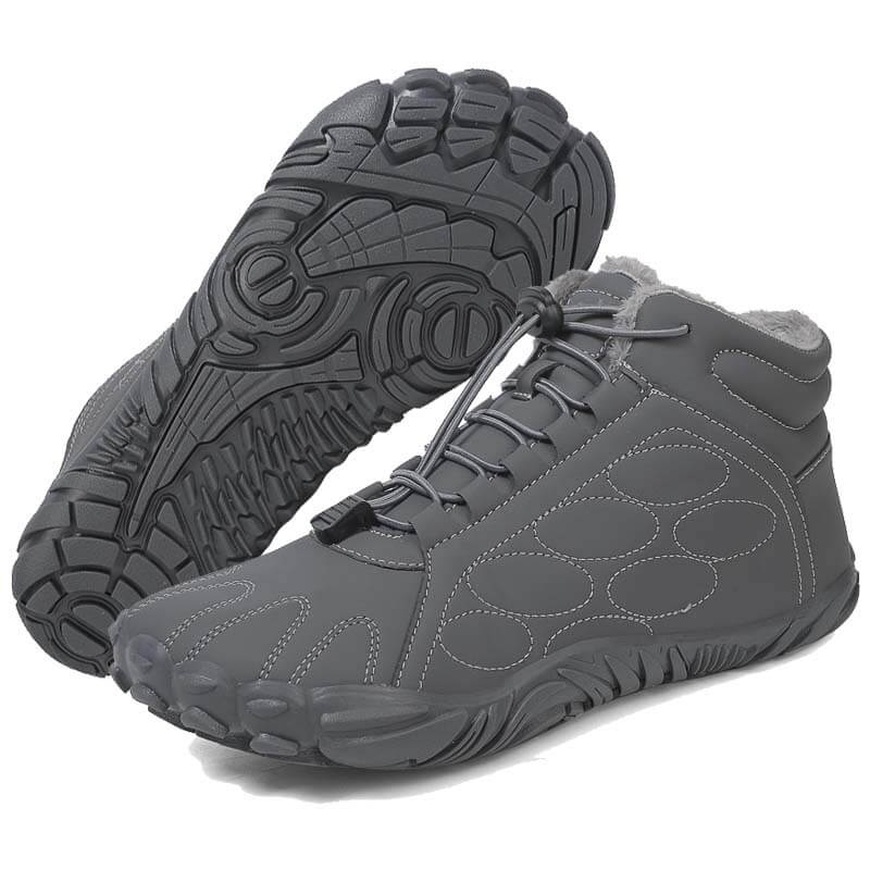 Warme Verschleißfeste Winterstiefel Außenbereich Mittellange Bergsteigerstiefel Rutschfester & Wasserdichter Barfußschuh für den Winter (Unisex)